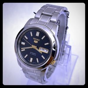New Seiko 5 Automatic Blue face Men, s Watch